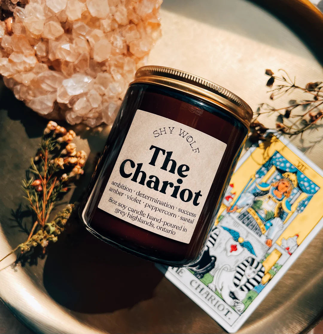 The Chariot Tarot Inspired Soy Candle | Amber, Violet & Peppercorn