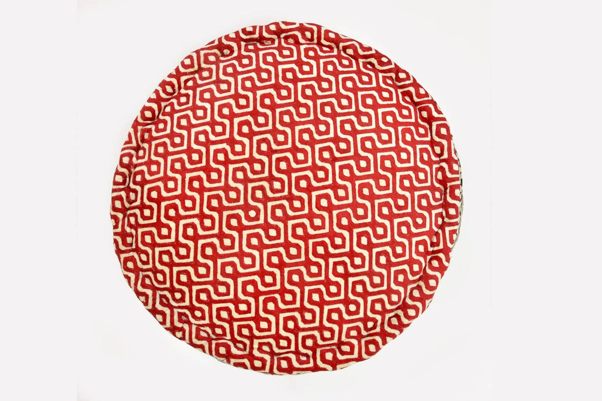Block Print Round Meditation Cushion | Jaipur Block Print