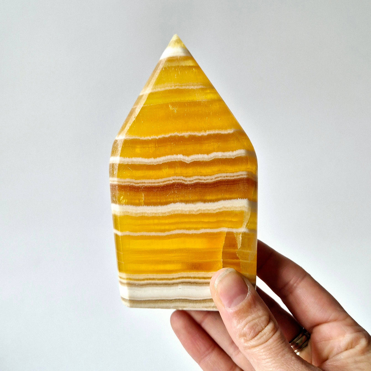 Yellow Calcite Teardrop Flame | Polished Crystal for Confidence