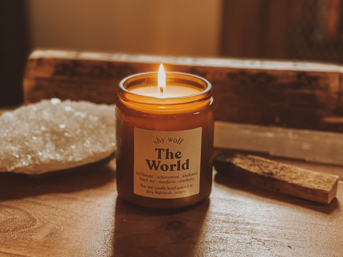 The World Tarot Inspired Soy Candle | Black Tea, Mandarin & Cranberry