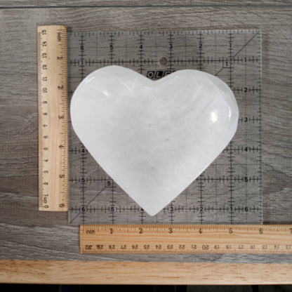 Selenite Heart & Moon Bowls | Crystal Charging Dish
