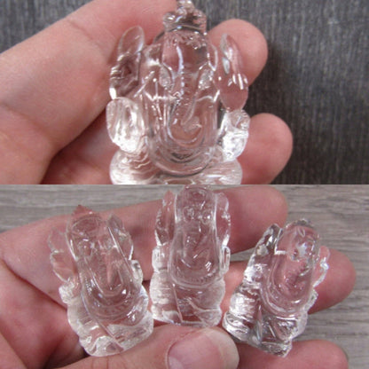 Clear Quartz Ganesha Figurine | Symbol of Wisdom & New Beginnings