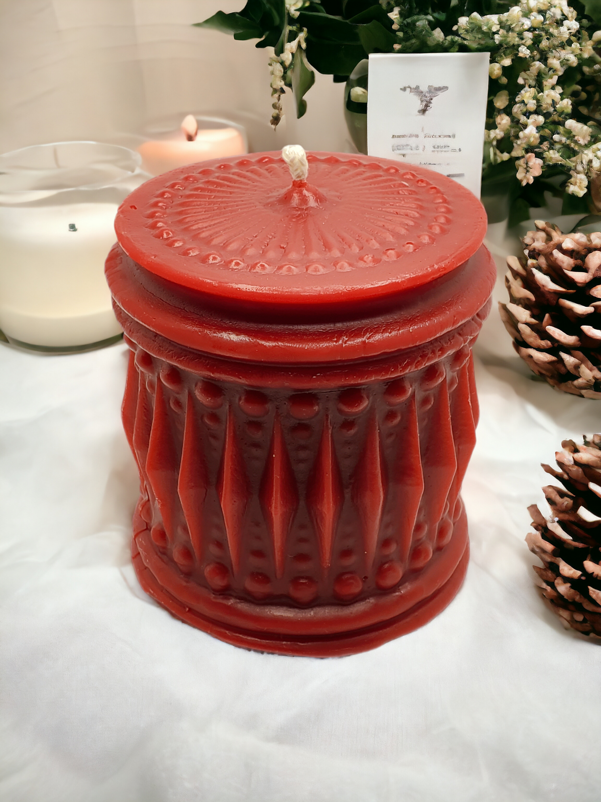 Crystal Pillar Candle | 100% Canadian Beeswax
