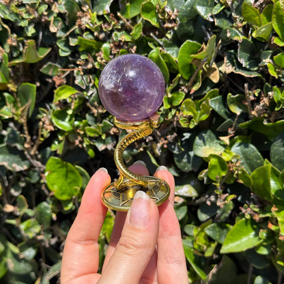 Pentagram Snake Sphere Holder - Gold