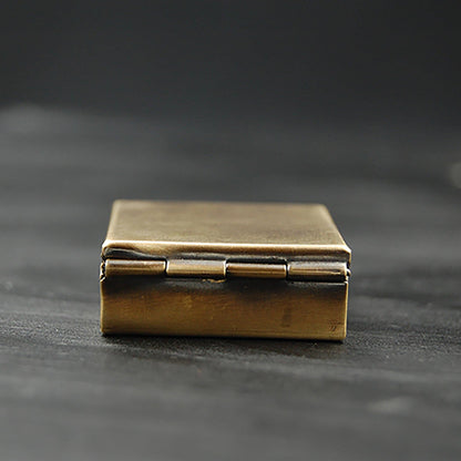 Tiny Brass Pill Box with Skull or Moon & Stars!