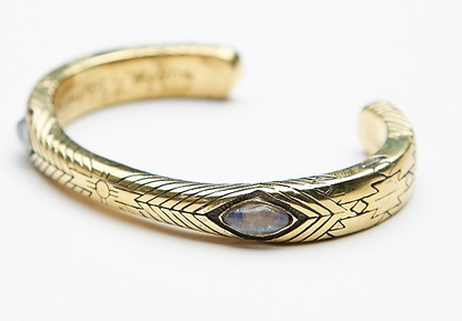 Medicine Wheel Cuff With Moonstone | Moonstone, Indian Silver | Bahgsu Jewels