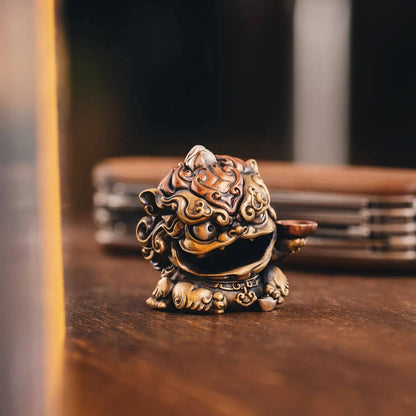 Mini Pixiu Statue | Brass, Copper & Sterling Silver | Coppertist.Wu