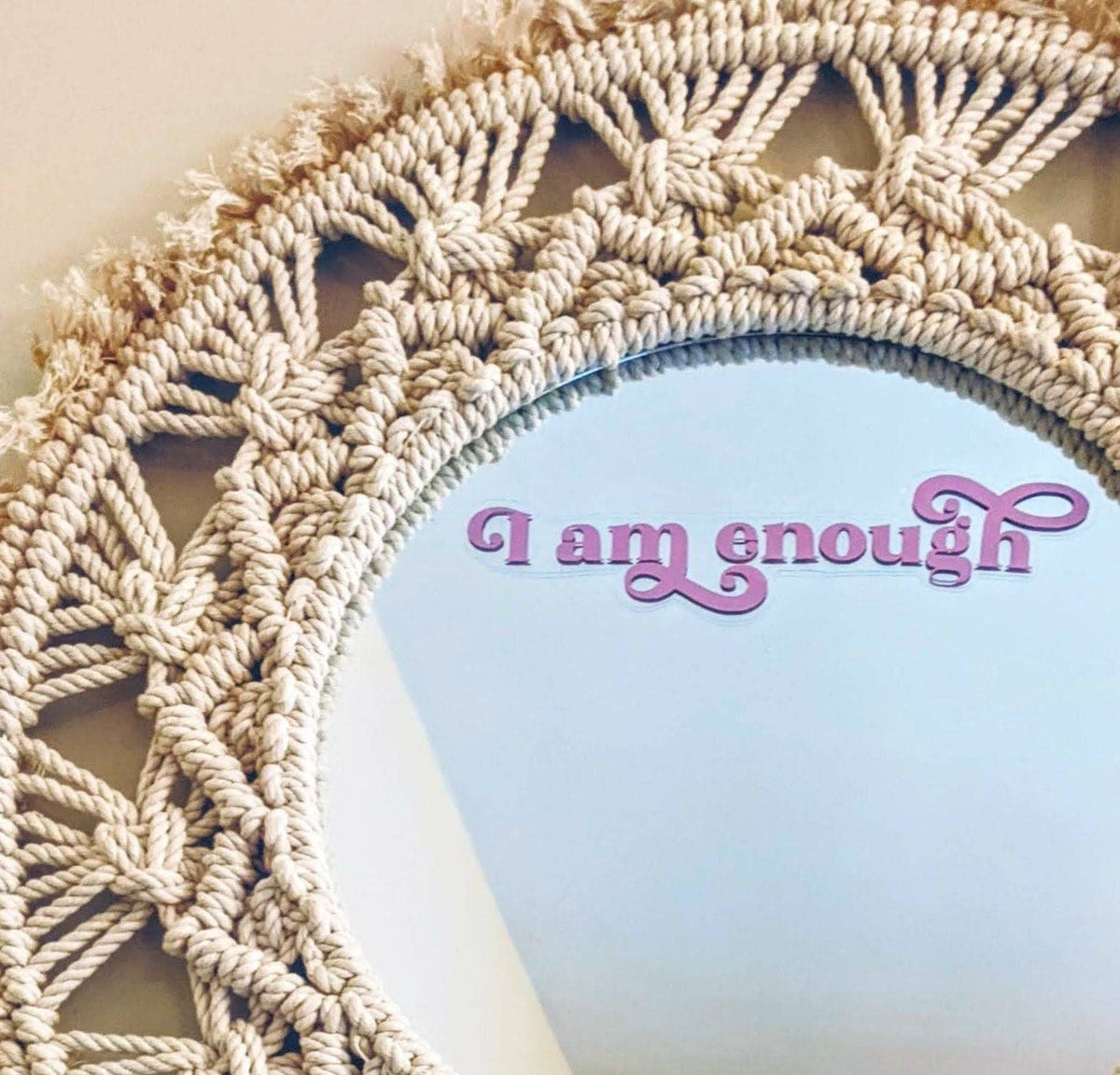 I Am Enough Mirror Decal | Reusable Affirmation Cling