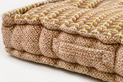 Block Print Square Meditation Cushion | Jaipur Velvet Craft