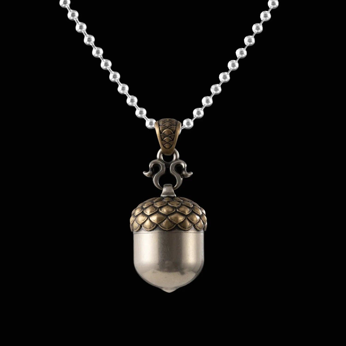 Acorn Capsule Pendant | Brass & White Bronze | Coppertist.Wu