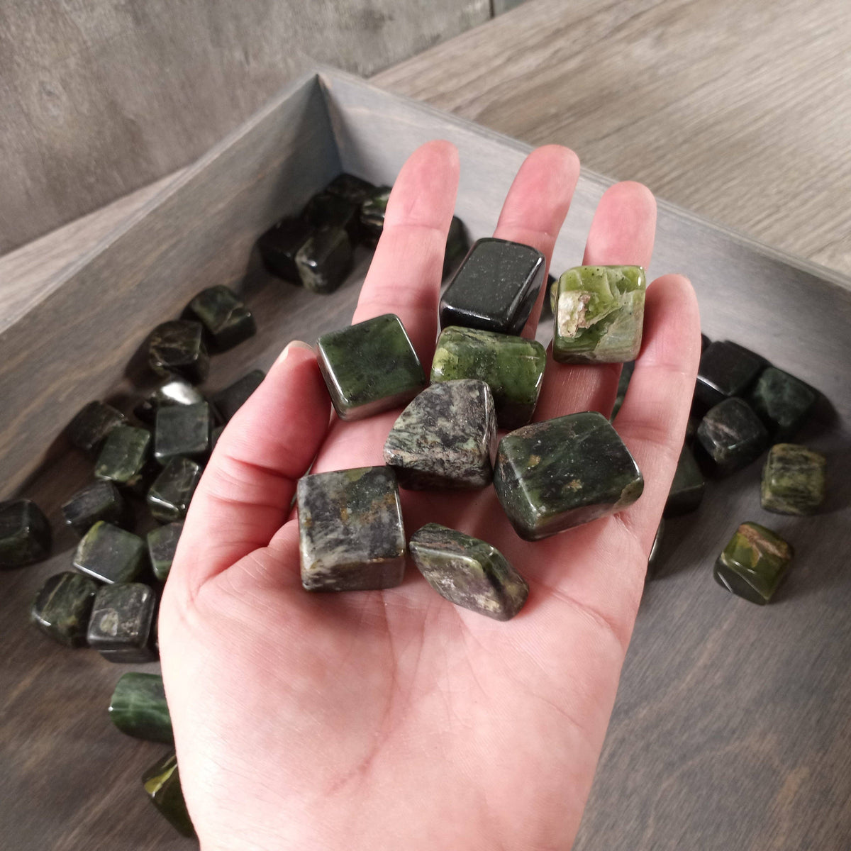 Nephrite Jade Tumbled Cubes | Pocket Stone for Harmony & Prosperity