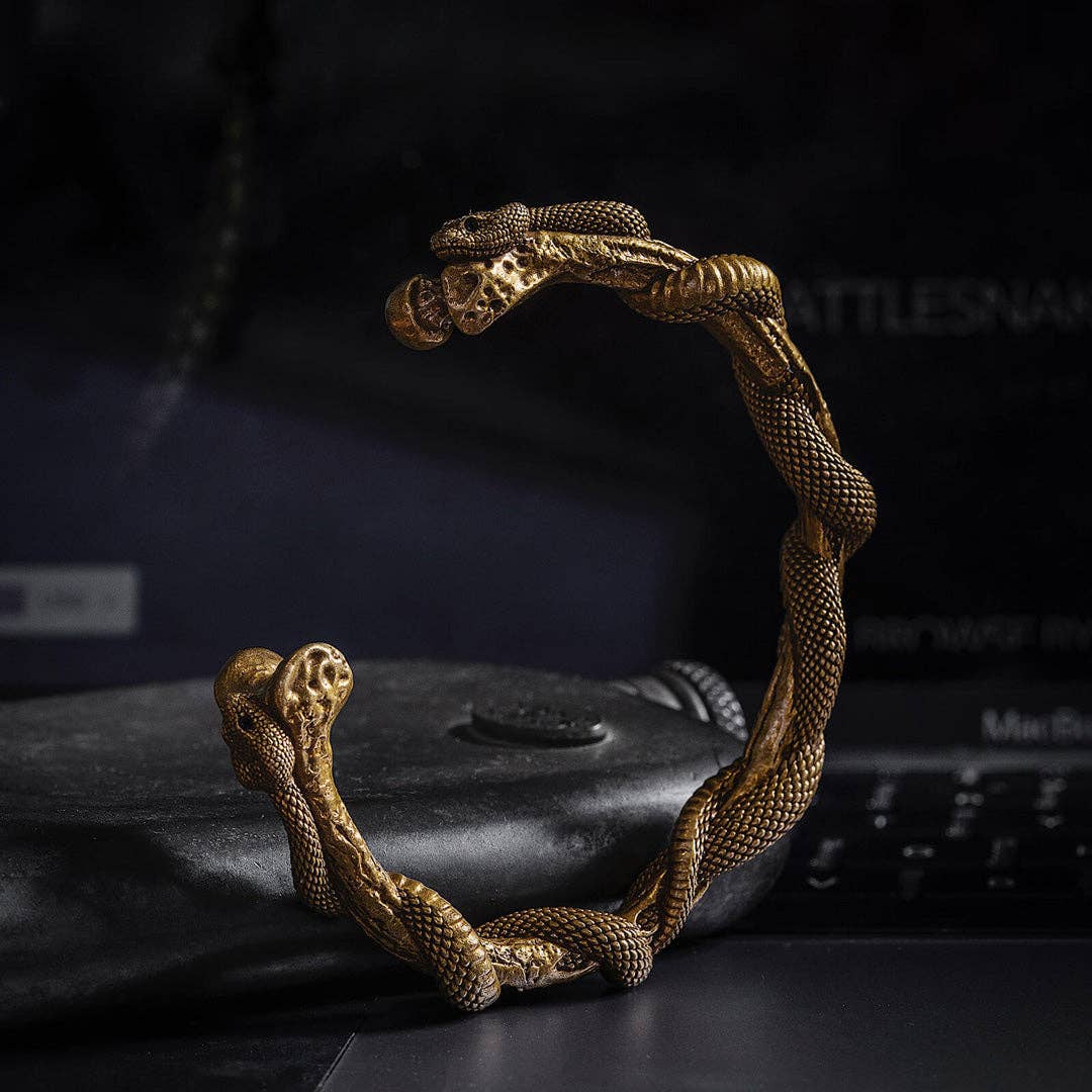 Snake Cuff | Brass with Sterling Silver & Zircon | Coppertist.Wu