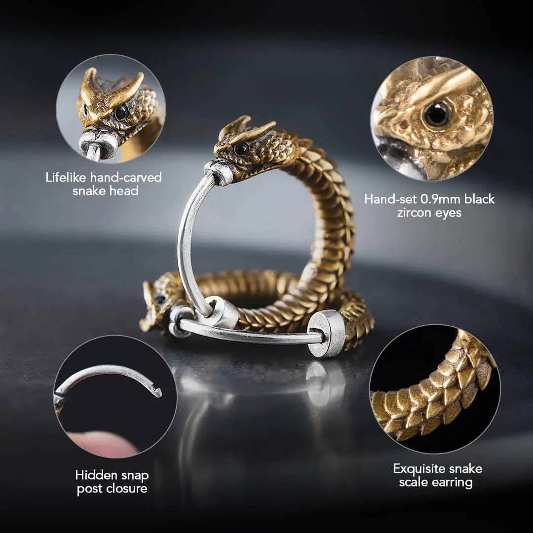 Ouroboros Snake Earrings | Coppertist.Wu