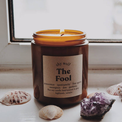 The Fool Tarot Inspired Soy Candle | Gardenia, Sweetgrass & Dew