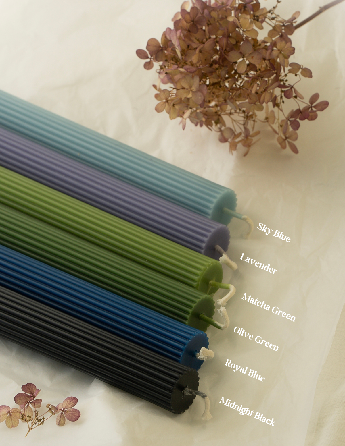 Ribbed Taper Candle | Beeswax & Soy Blend