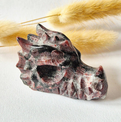 Garnet Dragon Skull – 6 cm (Halloween collection)
