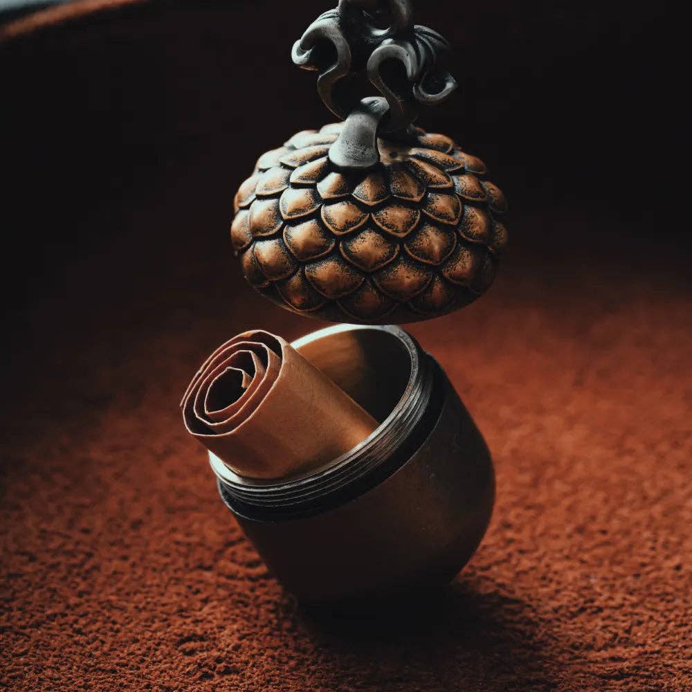 Acorn Capsule Pendant | Brass & White Bronze | Coppertist.Wu