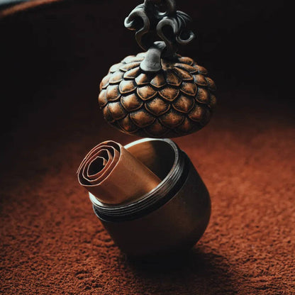 Acorn Capsule Pendant | Brass & White Bronze | Coppertist.Wu