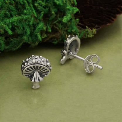 Agaric Mushroom Earrings | Sterling Silver or Bronze