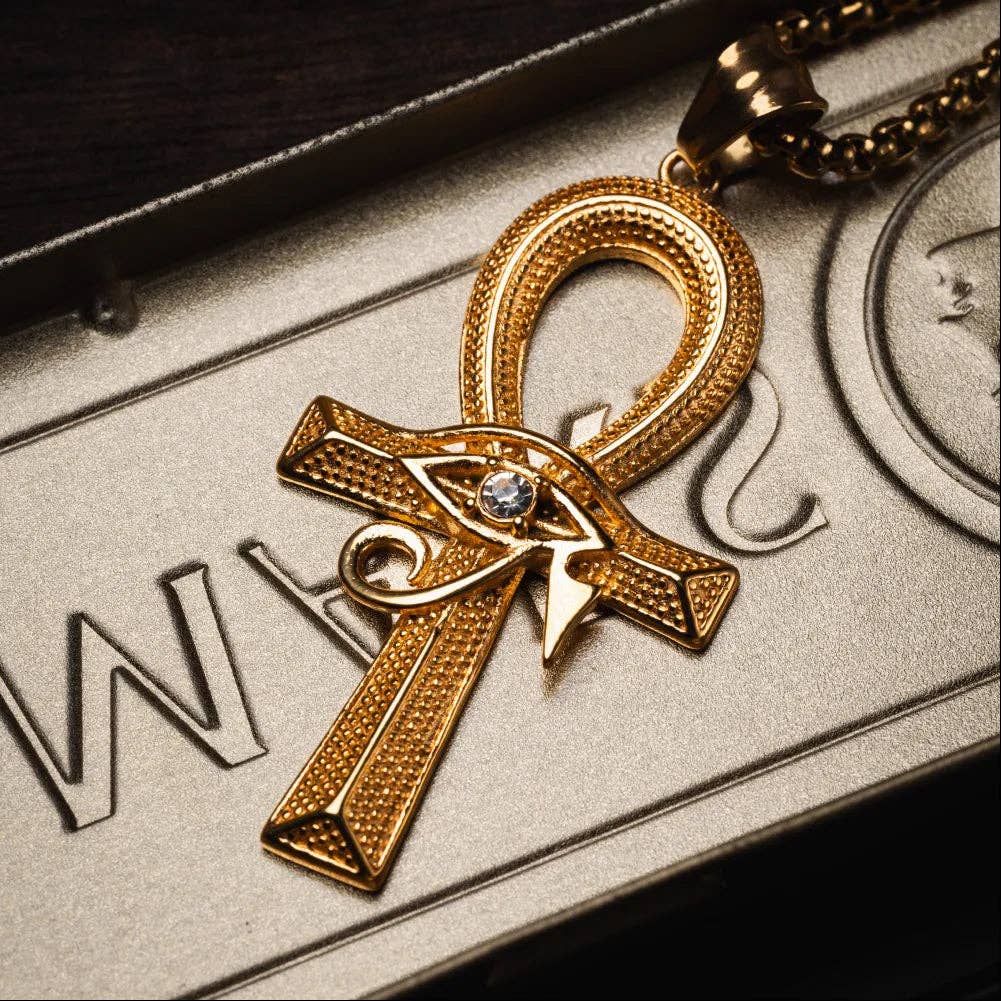 Eye of Horus Ankh Pendant With Chain | Coppertist.Wu