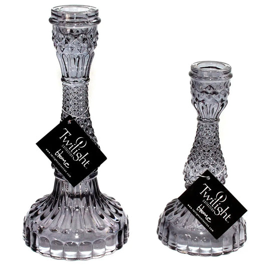 Bella Candle Holder | Black Glass & Elevated Form