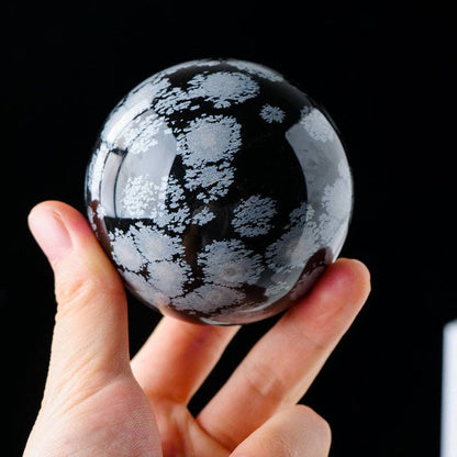 Snowflake Obsidian Sphere | Crystal for Protection & Balance