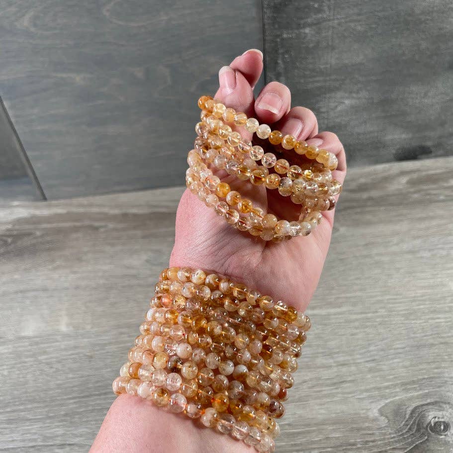 Gemstone Beaded Stretch Bracelet | 6mm Crystal Beads