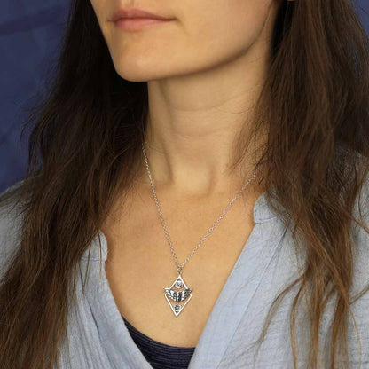 Geometric Moth Necklace | Sterling Silver
