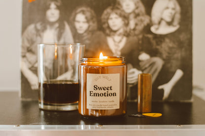 Sweet Emotion Music Inspired Soy Candle | Vanilla, Bourbon & Smoke