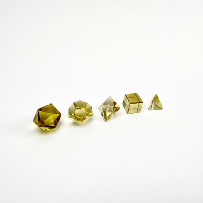 Lemon Quartz Platonic Solids | Sacred Geometry Collector Set