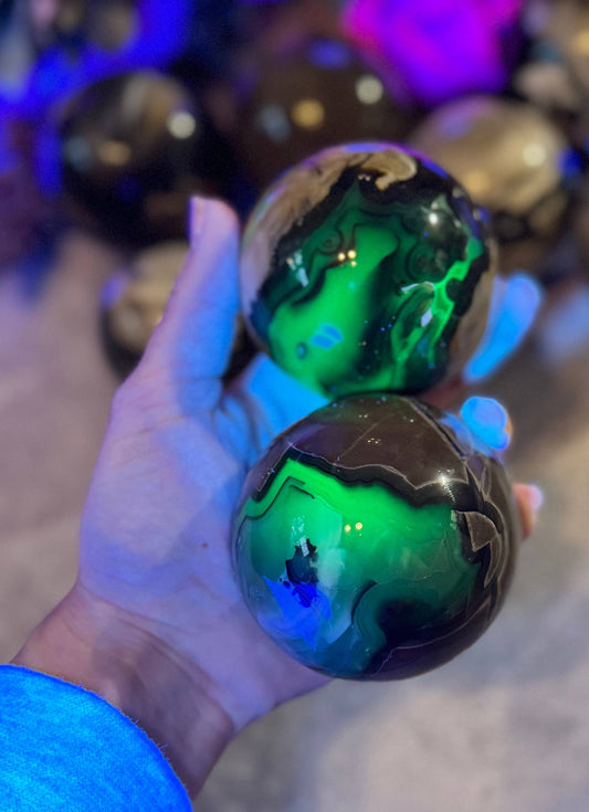Volcano Agate Sphere | UV Fluorescent Crystal Sphere