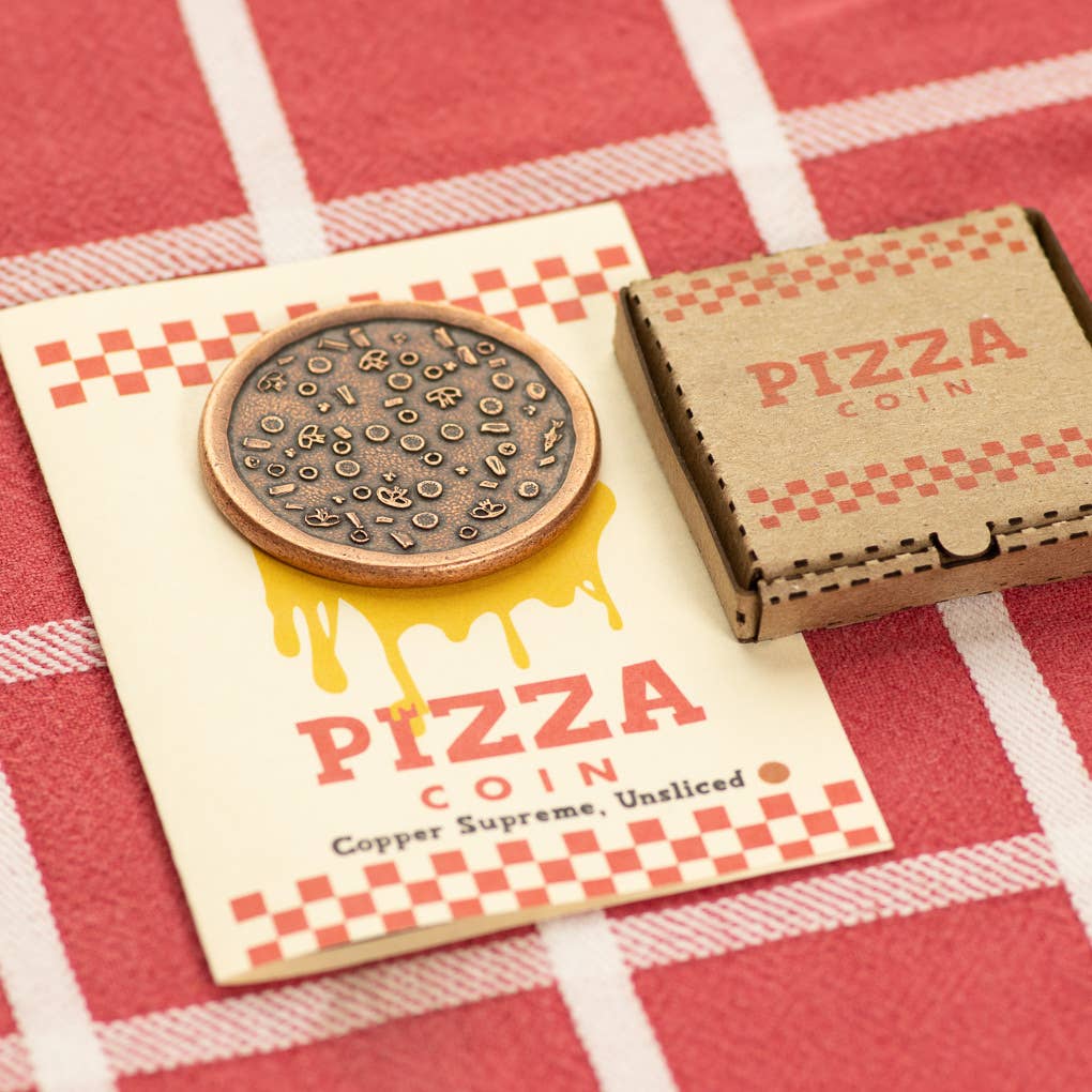 Supreme Pizza Coin with Tiny Pizza Box