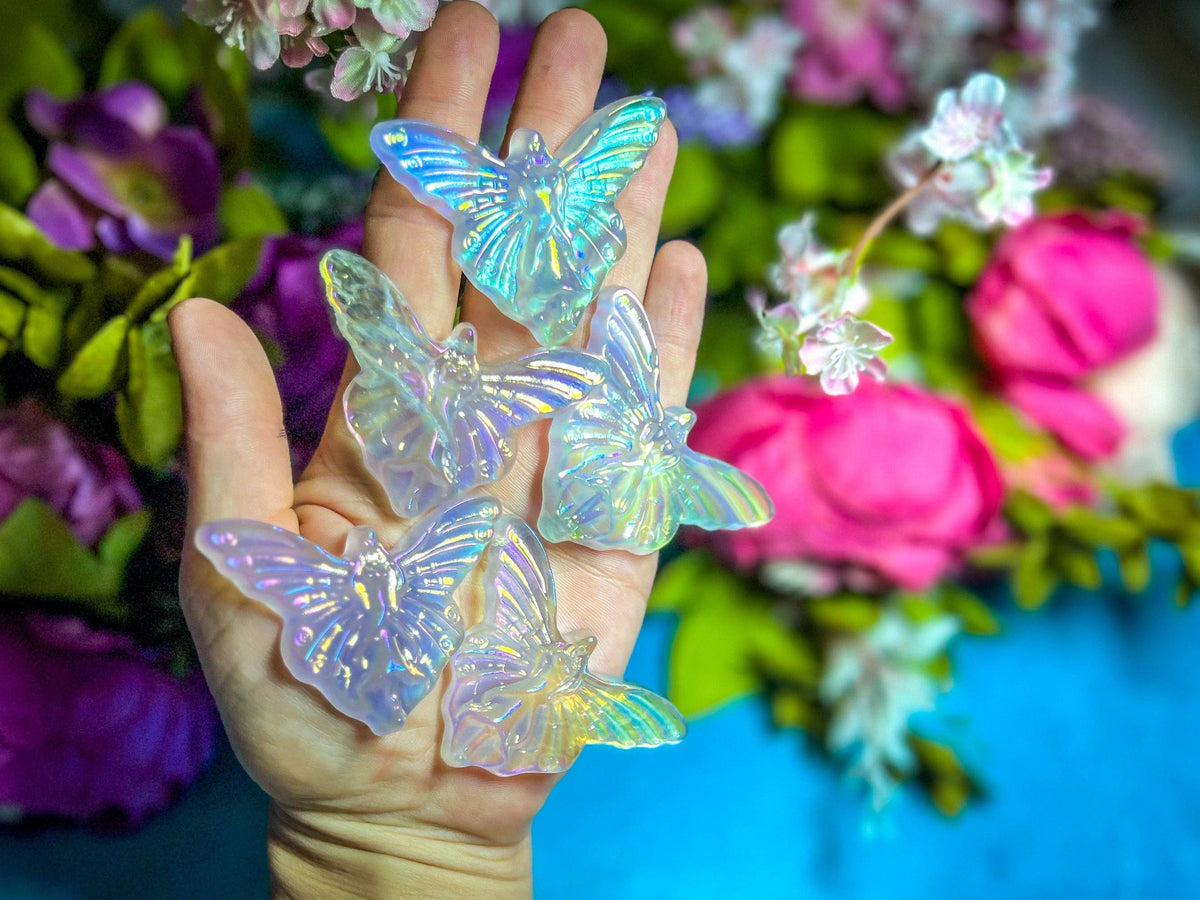 Angel Aura Quartz Fairy on Mushroom | Whimsical Crystal Carving