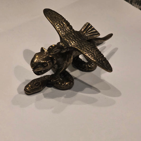 Peruvian Bronze Trinity Statue | Snake, Condor & Jaguar