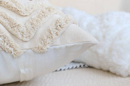 June Tufted Pillow | Ivory Geometric Cushion Cover