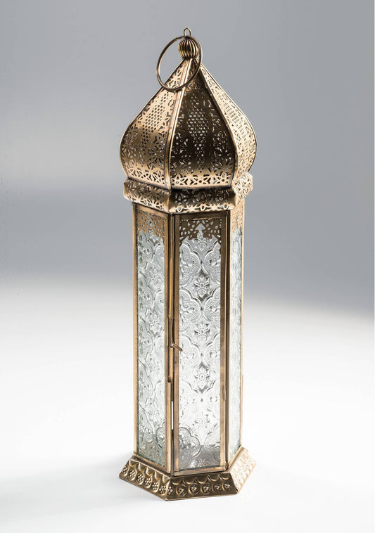 Brass Moroccan Floor Lantern | Handmade Candle Lantern