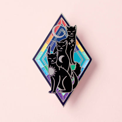 Rainbow Cats Enamel Pin | Art Nouveau Cat Pin