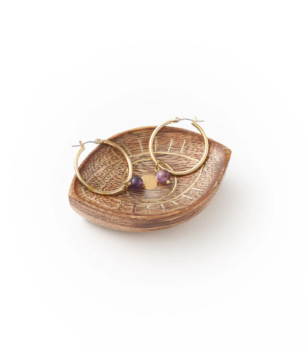 Drishti Evil Eye Tray | Hand-Carved Mango Wood Catchall