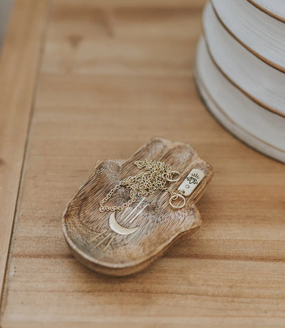 Drishti Hamsa Jewelry Tray | Hand-Carved Mango Wood Tray