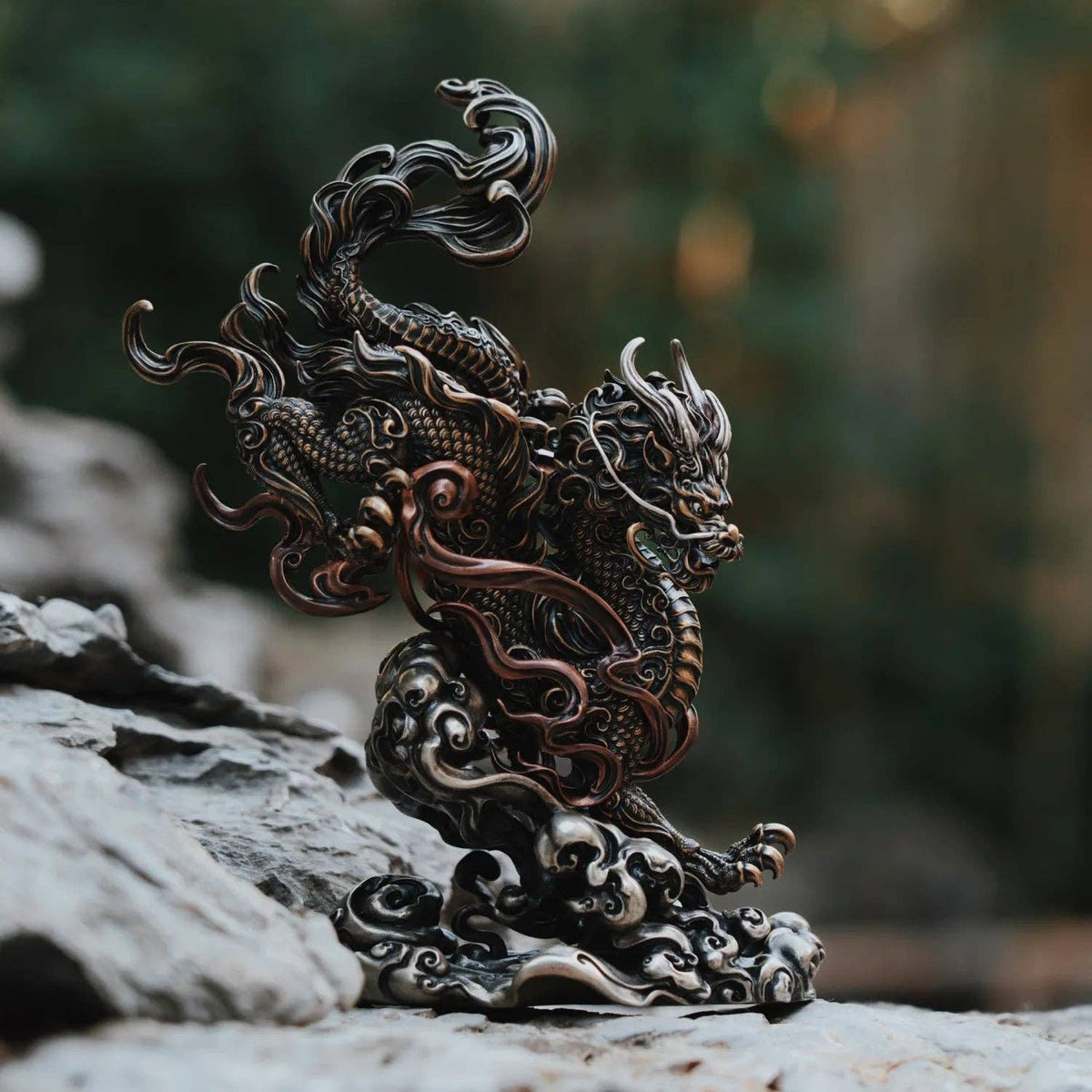 Tang Dragon Statue | Bronze, Silver, Copper & White Bronze | Coppertist.Wu