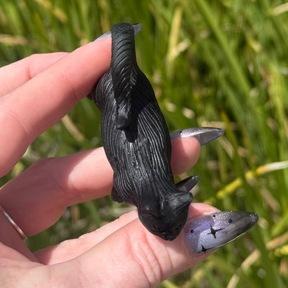 Matte Obsidian Strolling Cat