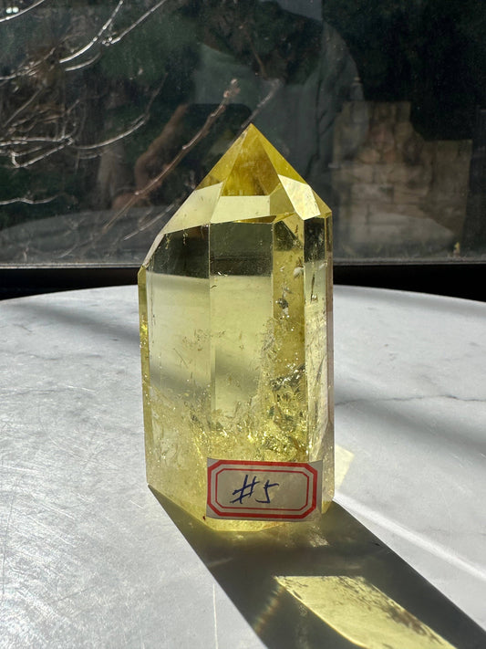AAAA Brazilian Citrine Tower | Rainbow Inclusion Crystal Point