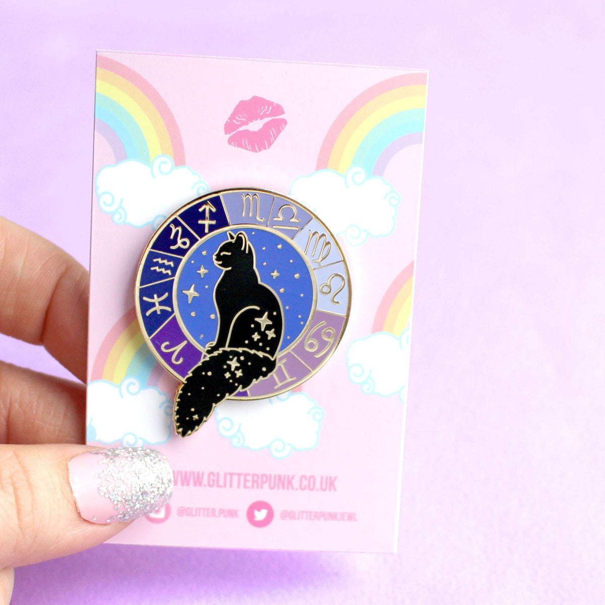Zodiac Cat Enamel Pin | Astrology Cat Pin