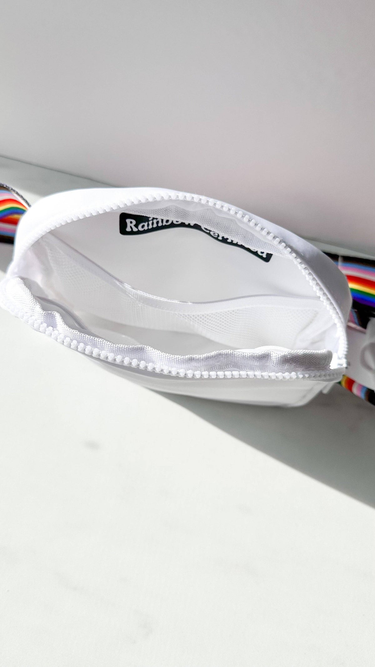 White Rainbow Belt Bag | Pride, Movement & Everyday Utility