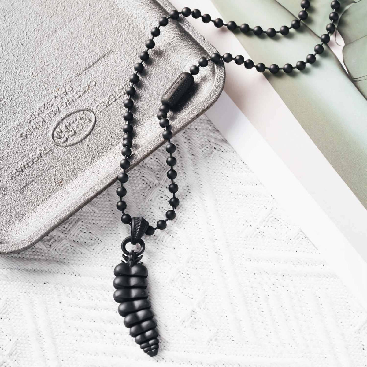 Snake Scale Clasp Necklace | Black Plated Brass | Coppertist.Wu