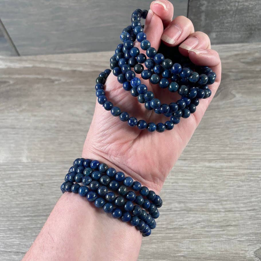 Gemstone Beaded Stretch Bracelet | 6mm Crystal Beads