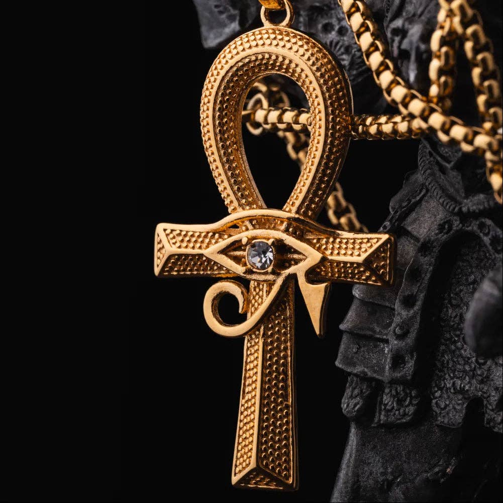 Eye of Horus Ankh Pendant With Chain | Coppertist.Wu