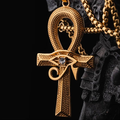 Eye of Horus Ankh Pendant With Chain | Coppertist.Wu