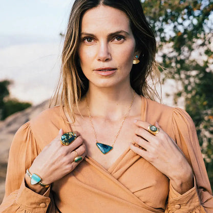 Sunbeam Stud | Larimar, Sterling Silver | Bahgsu Jewels