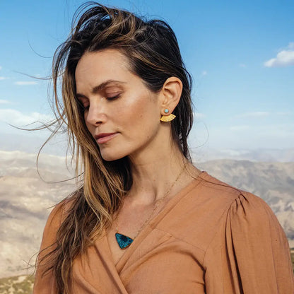 Sunbeam Stud | Larimar, Sterling Silver | Bahgsu Jewels